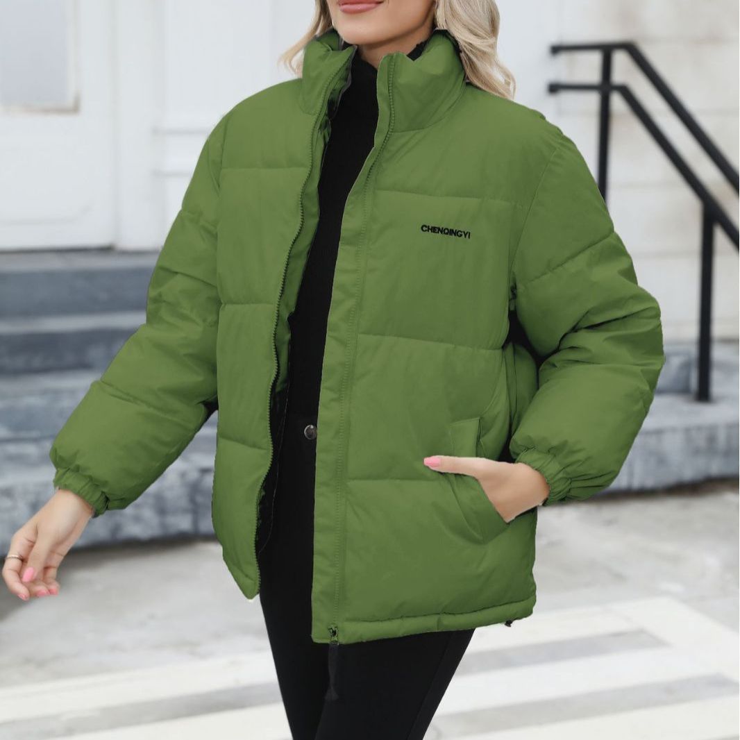 Women’s Casual Windproof Down Jacket, Reinforced Winter Coat