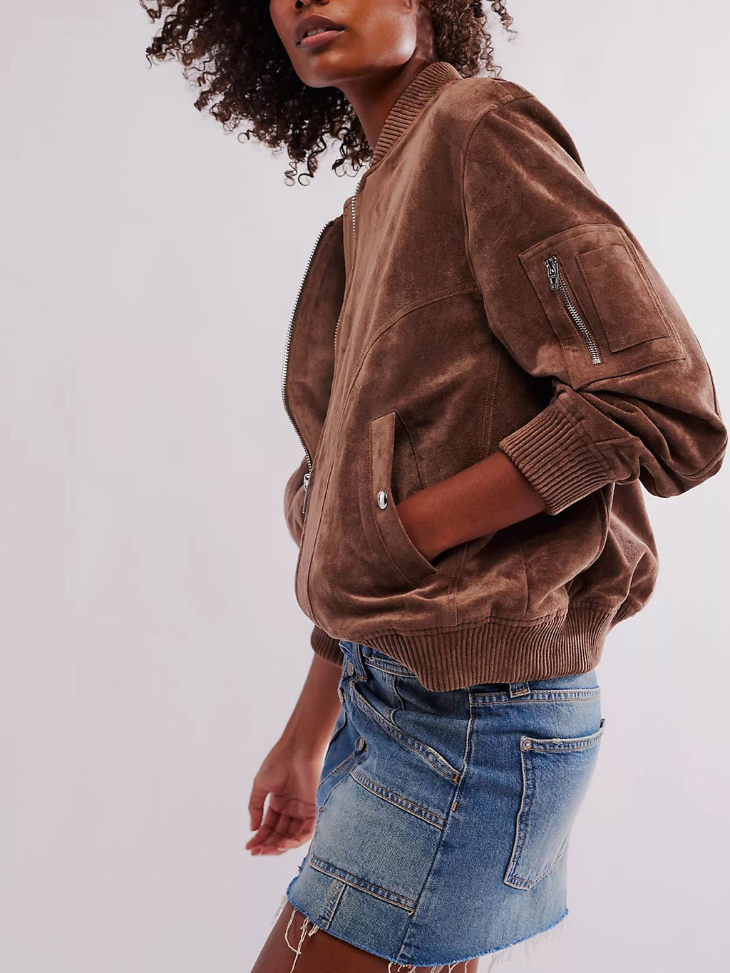 Casual Suede Zip Jacket
