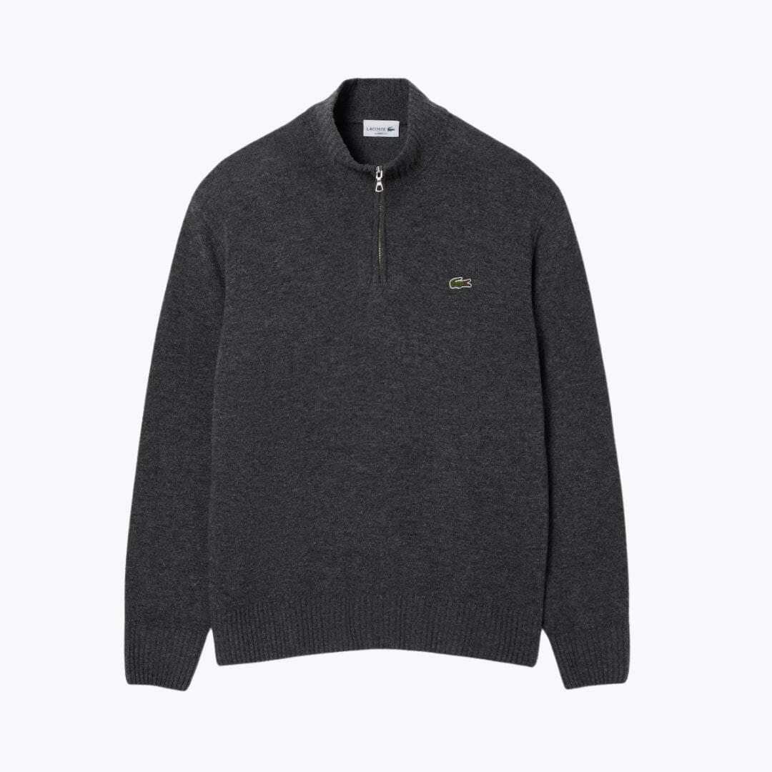 LC Zipped High Neck Carded Wool Sweater